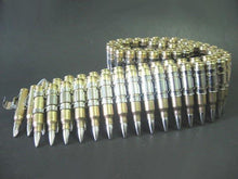 Load image into Gallery viewer, .223 brass bullet belt with nickel plated tips and links
