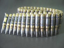 Load image into Gallery viewer, .308 brass bullet belt with nickel plated tips and black links