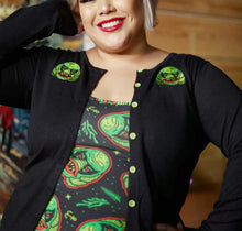 Load image into Gallery viewer, model showing front of cardigan