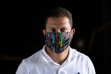 Load image into Gallery viewer, Multi-Colored Falling Stars Face Mask