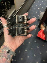 Load image into Gallery viewer, Four row black cone spike bracelet