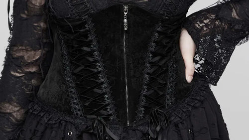 model showing front of corset