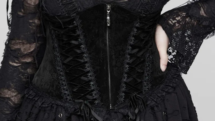 model showing front of corset