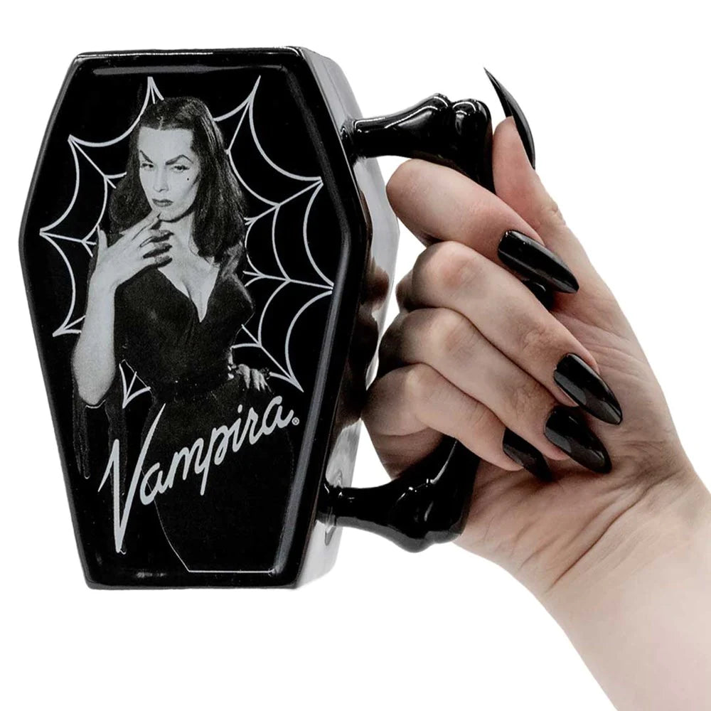 Vampira Cobweb Coffin Shaped Mug