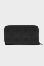 Load image into Gallery viewer, Black wallet with embossed spider design on a white background
