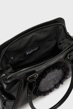 Load image into Gallery viewer, Black handbag with visible brand logo on a white background
