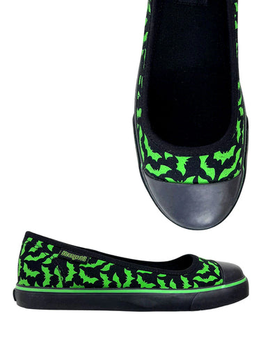 front and side of shoes on display