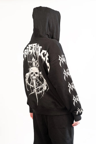 model showing back of hoodie