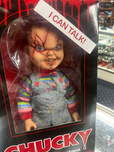 Load image into Gallery viewer, Chucky doll in packaging with 'I can talk!' label
