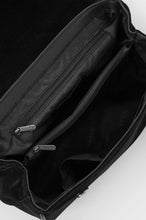 Load image into Gallery viewer, Black bag with zippers on a white background
