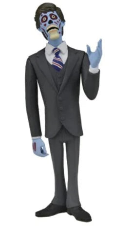 front of figure on display