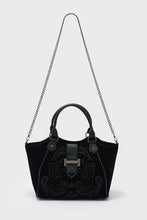 Load image into Gallery viewer, Black handbag with chain strap on a white background

