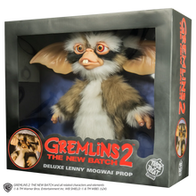 Load image into Gallery viewer, Gremlins 2 Lenny Mogwai prop in packaging with branding
