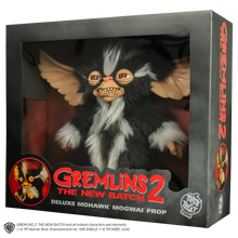 Load image into Gallery viewer, Boxed Gremlins 2 Mogwai prop with &#39;Gremlins 2&#39; branding on a white background
