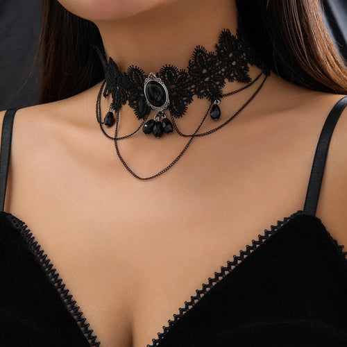 model wearing necklace