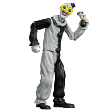 Load image into Gallery viewer, Clown figurine with yellow glasses holding a horn on a white background
