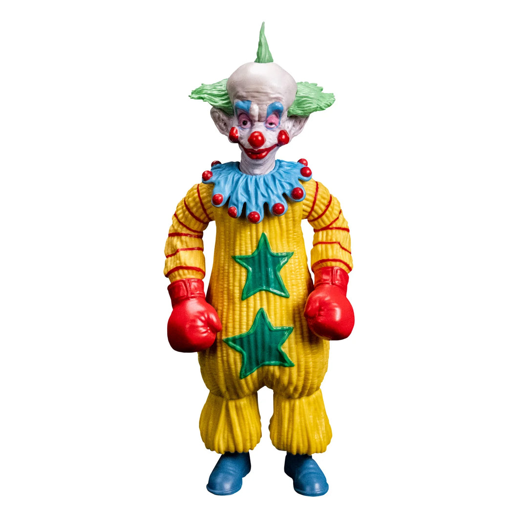 front of figure on display