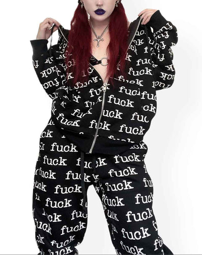 model #1 showing front of hoodie