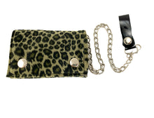 Load image into Gallery viewer, Leopard print wallet with chain on a white background
