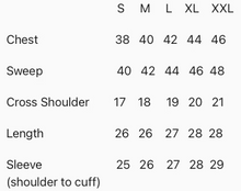 Load image into Gallery viewer, size chart
