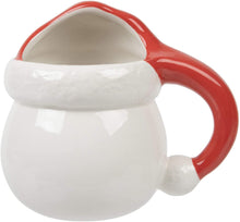 Load image into Gallery viewer, jack skellington head with santa hat on ceramic sculpted mug
