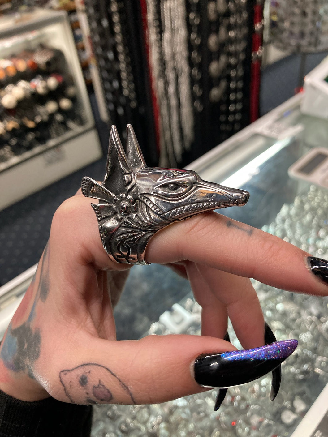 model wearing ring