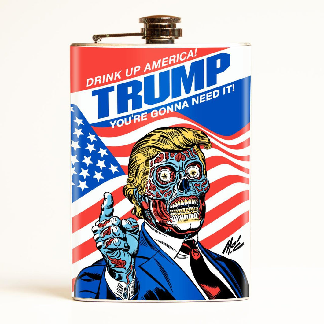 front of flask