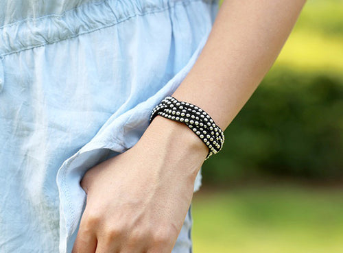 model wearing bracelet