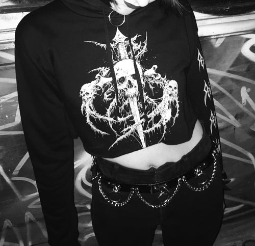 model showing front of hoodie