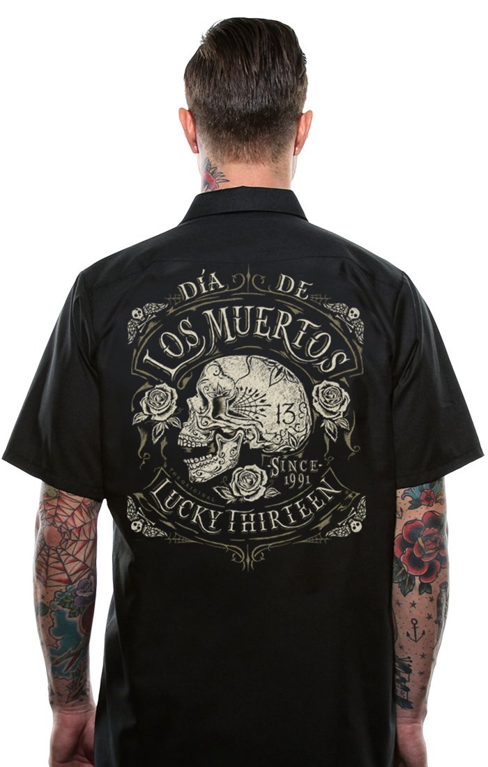 model showing back of shirt