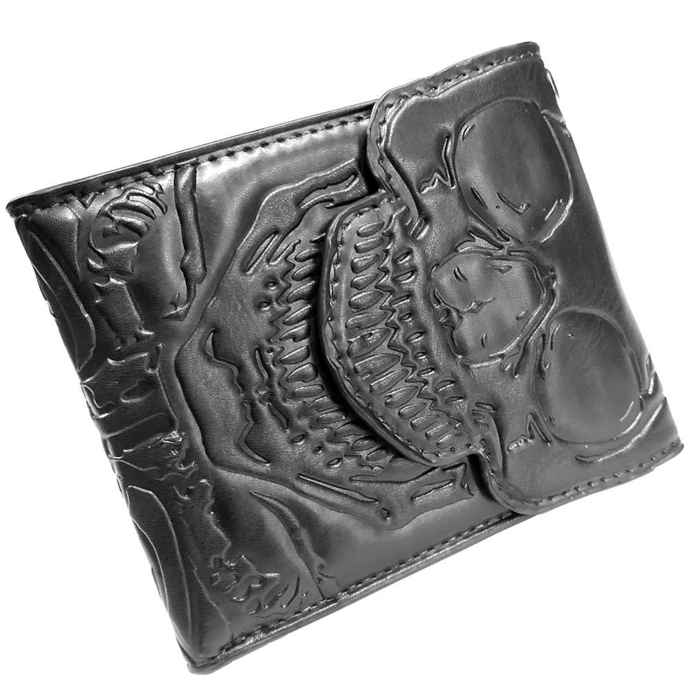 skull ribcage embossed wallet