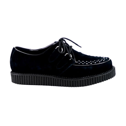 right side view of real leather black suede 1