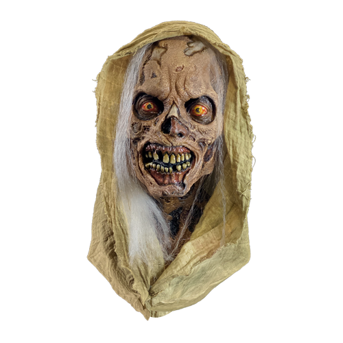 front of mask on display