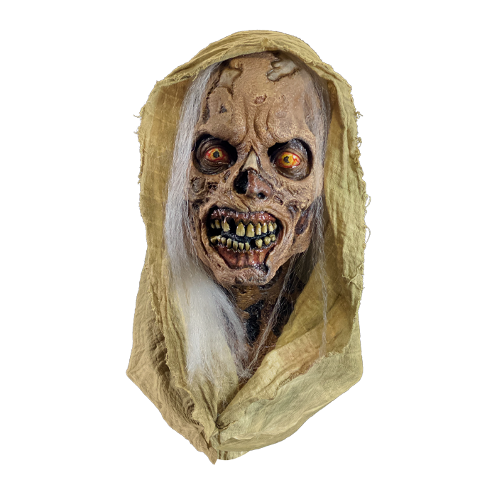 front of mask on display