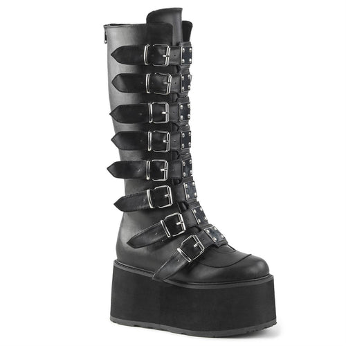right side view of black vegan leather 3.5