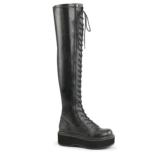 outer side view of black vegan leather 2