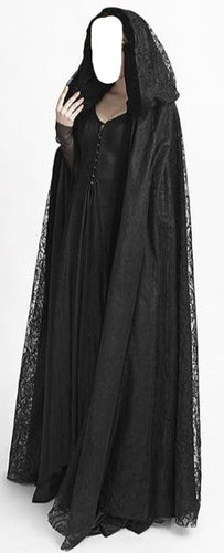 model showing front of cloak