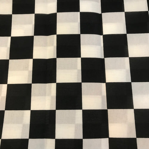 Black and white checkered bandana.