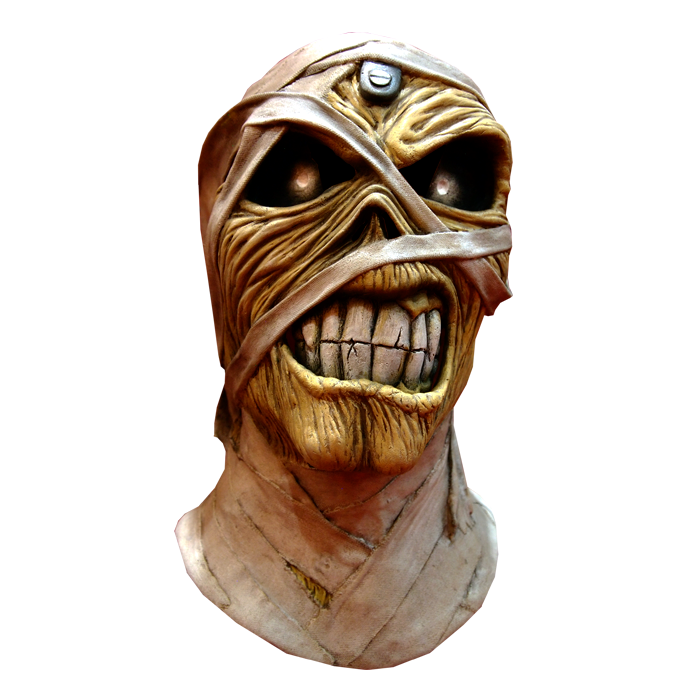 front of eddie powerslave mummy mask