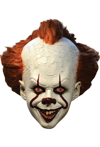 front of mask on display