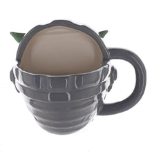 Load image into Gallery viewer, Ceramic sculpted mug of Grogu (baby Yoda) inside sleeping basket

