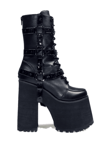 Black vegan leather super tall 6