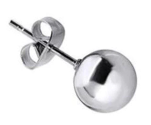 silver post earring