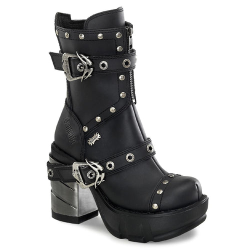 outer side view of black Vegan leather 3.5