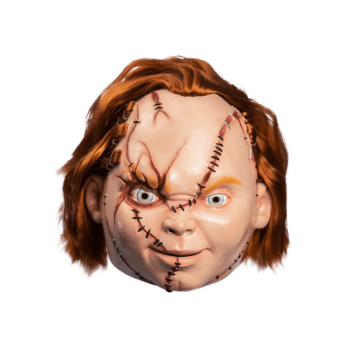 front of mask on display