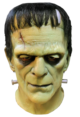 front of mask on display